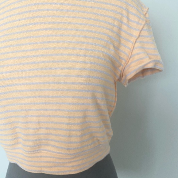 FREE PEOPLE Sabrina T Shirt Orange Stripe XS - Picture 4 of 7